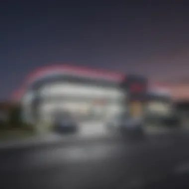 Rohrman Nissan Dealership Exterior Exterior view of Rohrman Nissan dealership showcasing modern architecture