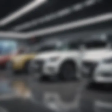 Showroom filled with a variety of Nissan vehicles highlighting the latest models