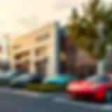 Exterior view of the Rossi dealership showcasing its architectural design