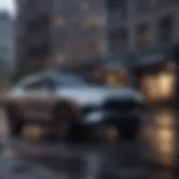 Sleek Hybrid SUV in Urban Environment