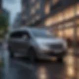 Sleek minivan exterior with futuristic design