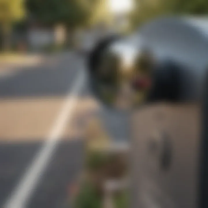 Illustration of a magnifying glass focusing on a mailbox