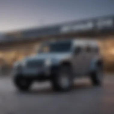 State Line Jeep Dealership Exterior Exterior view of State Line Jeep dealership showcasing a variety of Jeep models