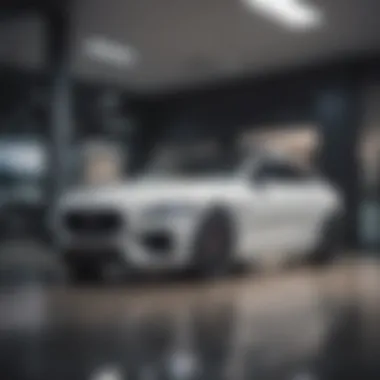 Exclusive Jaguar showroom showcasing luxury models Showroom of Stevinson Jaguar with luxury vehicles on display