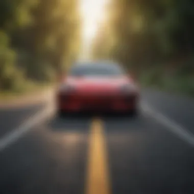 Sunchevy vehicle driving on scenic solar-powered road