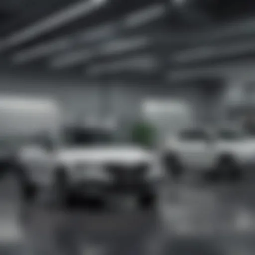 A modern Škoda dealership showcasing a range of vehicles and a welcoming environment.