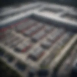 An aerial view showcasing the expansive layout of a Tesla factory