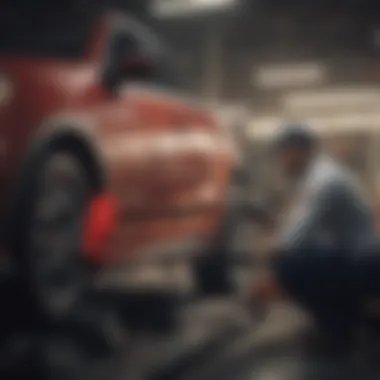 Technician examining oil levels in a Toyota