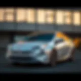 Sleek exterior design of the Toyota Prius Hybrid showcasing its aerodynamic shape