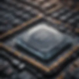 A close-up view of semiconductor chips used in automotive technology