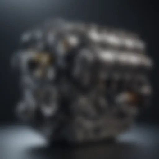 An illustration of an Ecoboost engine showcasing turbocharging and direct fuel injection components.