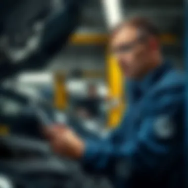 Integrating Technology in Automotive Repair Services A technician using technology to assist in automotive repairs