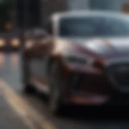 The sleek and modern design of a Genesis luxury vehicle showcasing elegance on the road.