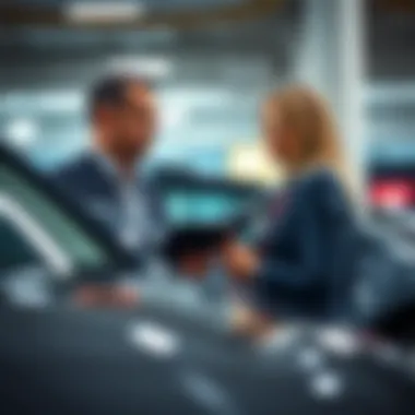 A consumer engaging in negotiation at a dealership