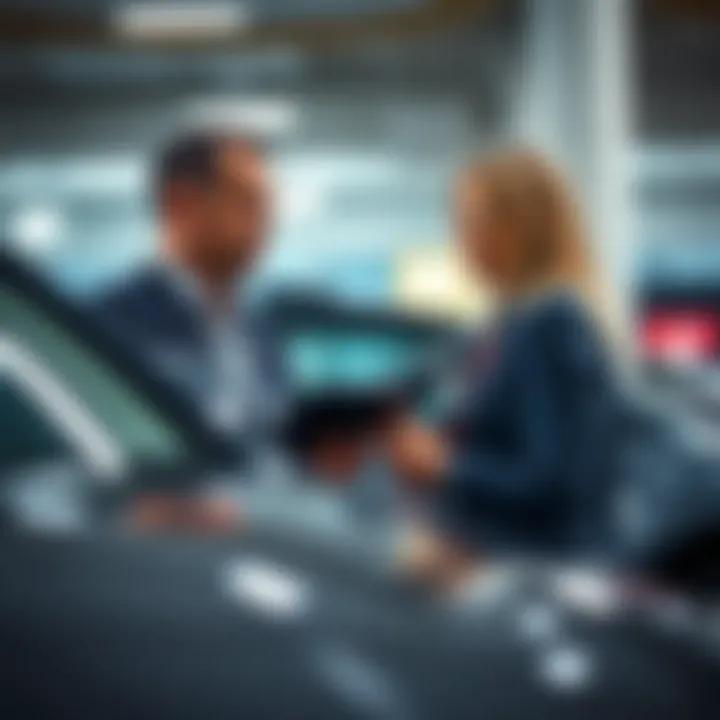 A consumer engaging in negotiation at a dealership