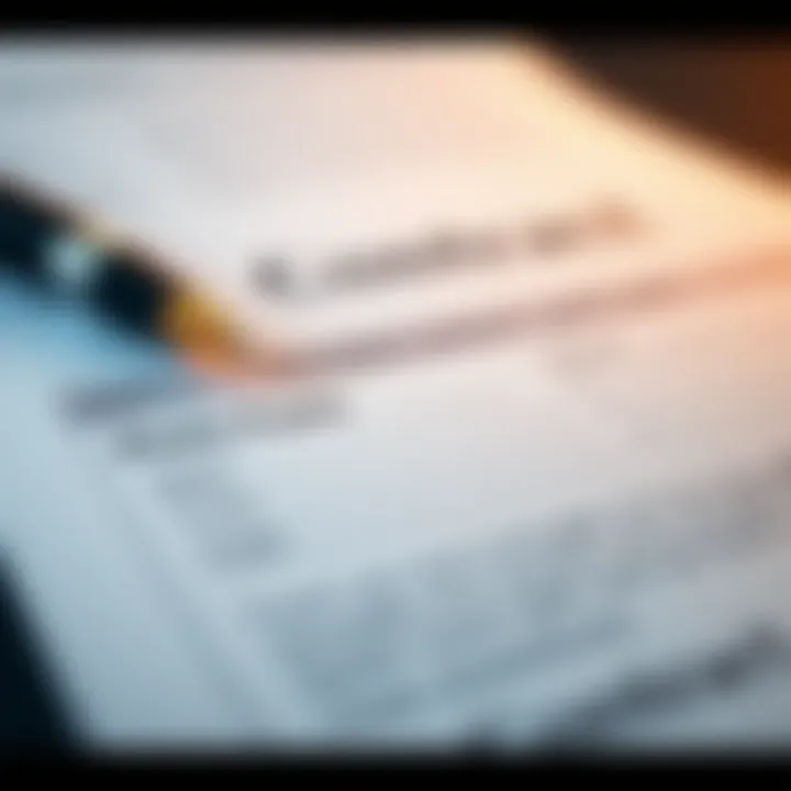 Close-up of a contract with highlighted fee sections