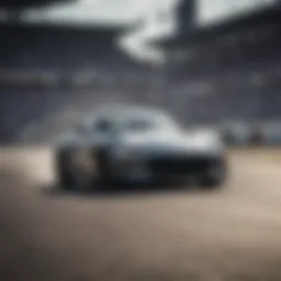 Sleek Mazda racing on the track