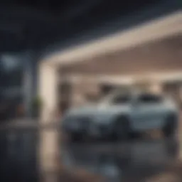 Sleek VW showroom in urban setting