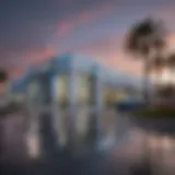 Exterior view of West Palm Chevy dealership featuring a modern design