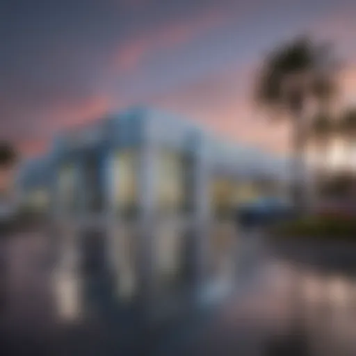 Exterior view of West Palm Chevy dealership featuring a modern design