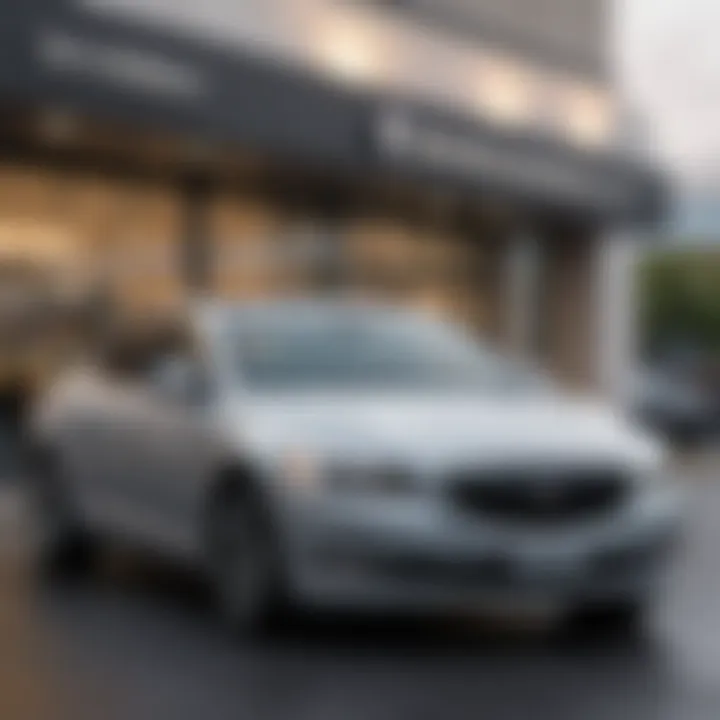 Luxury Buick sedan parked in front of Westcott Buick GMC showroom