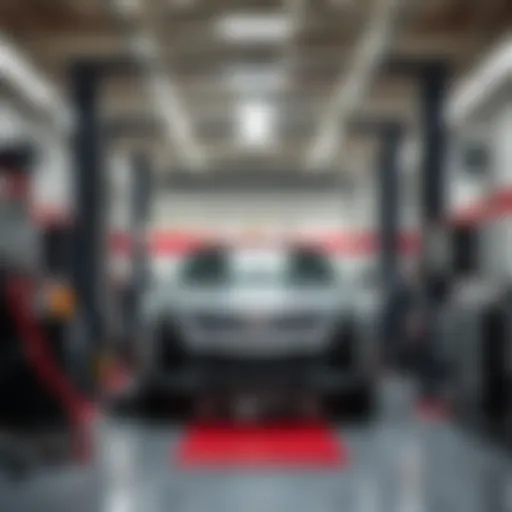 Interior view of the Willis Cadillac Service Department showcasing advanced equipment.