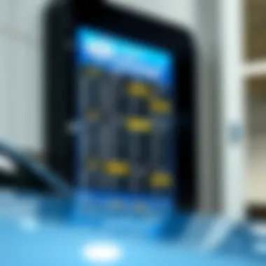 Close-up of a service schedule display board at Wondries Ford