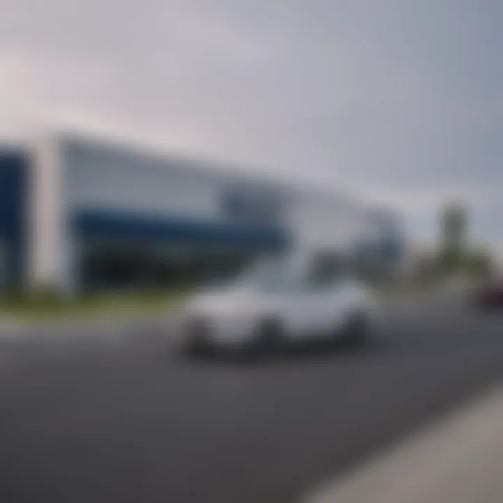 Exterior view of Young Hyundai dealership in Ogden, Utah showcasing its modern architecture.